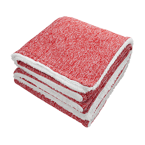 Sherpa-Backed Heathered Blanket