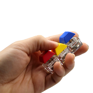 Three Keycap Fidget Keychain