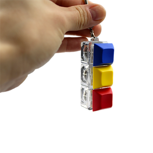 Three Keycap Fidget Keychain