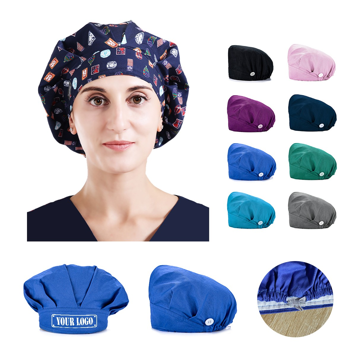 Unisex Bouffant Scrub Hat