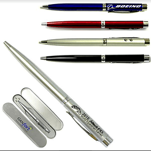 3-In-1 Ballpoint Pen with Laser Pointer & LED Flashlight