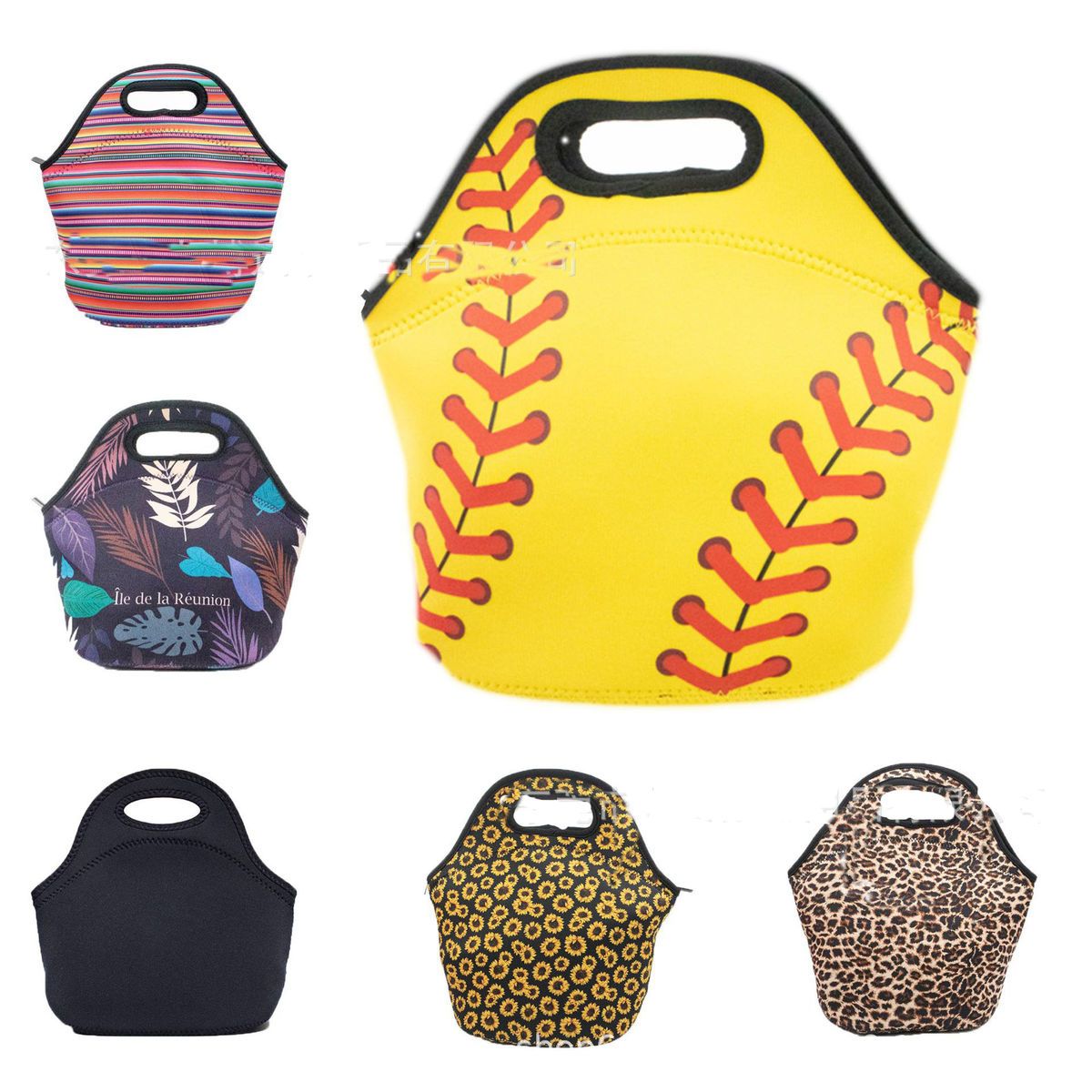 Easy Carry Zippered Neoprene Lunch Bag