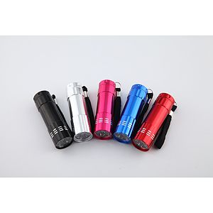 Aluminum 9 LED Flashlight with Batteries