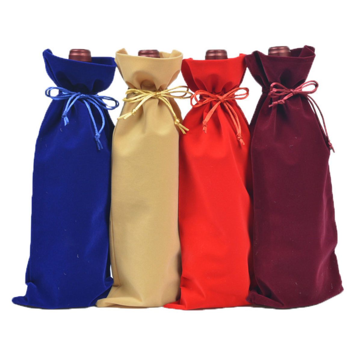 Velvet Wine Bottle Drawstring Bag