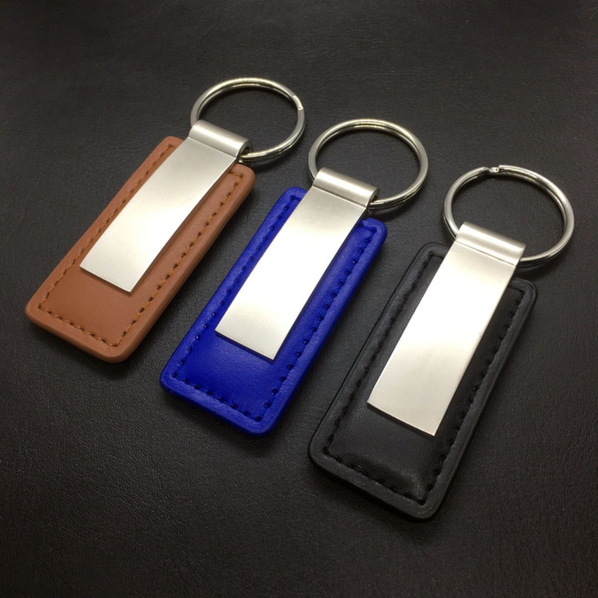 Metal & Leather Keychain