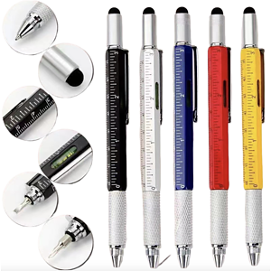 6 in 1 Multitool Pen with Ruler Level Gauge Screwdriver