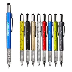 6 in 1 Multitool Pen with Ruler Level Gauge Screwdriver