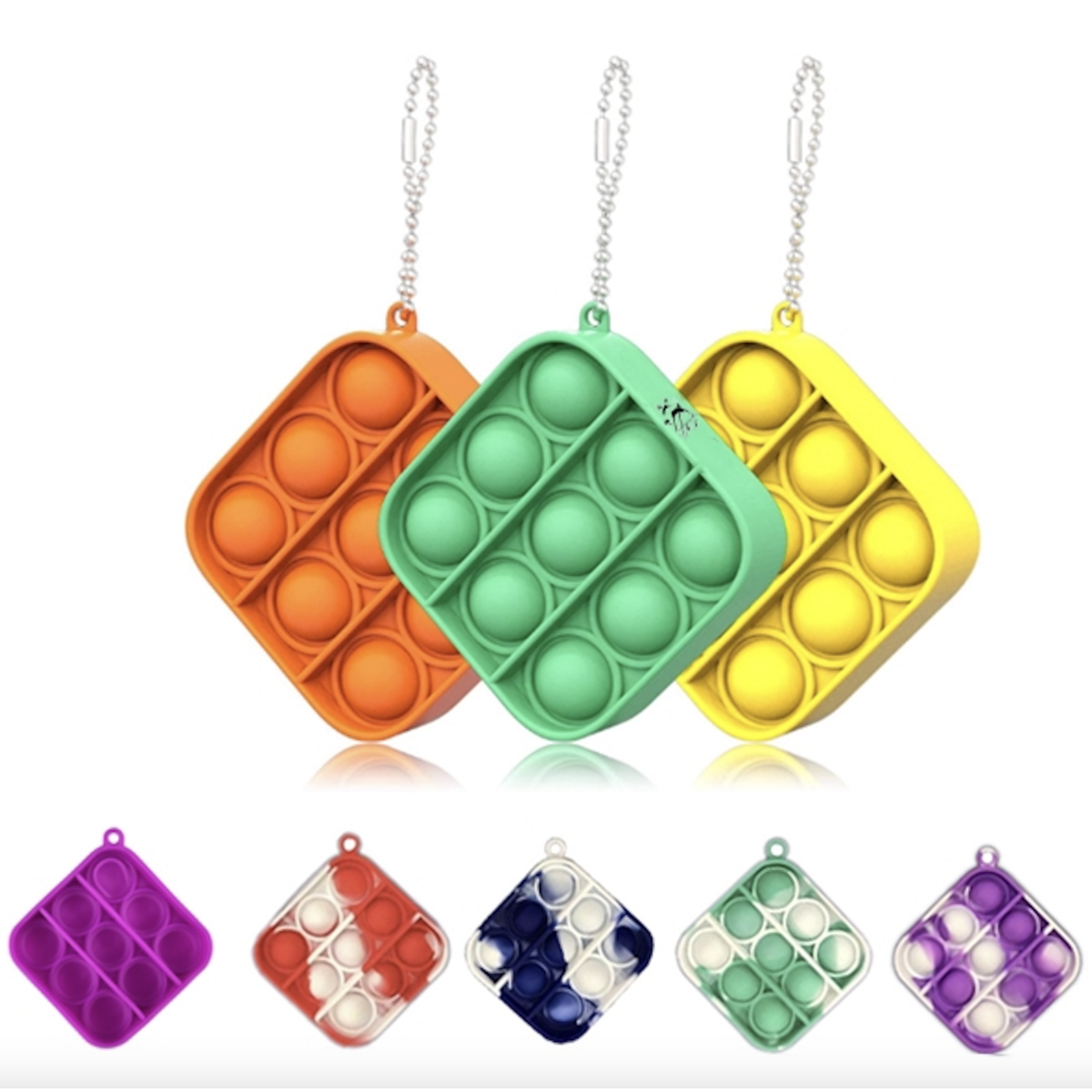 Push Bubble Sensory Fidget Toys Keychains