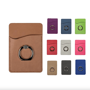 PU Leather Phone Holder w Ring Stand