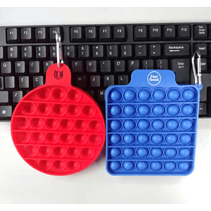 Square-Shaped Push Popping Bubble Keychain