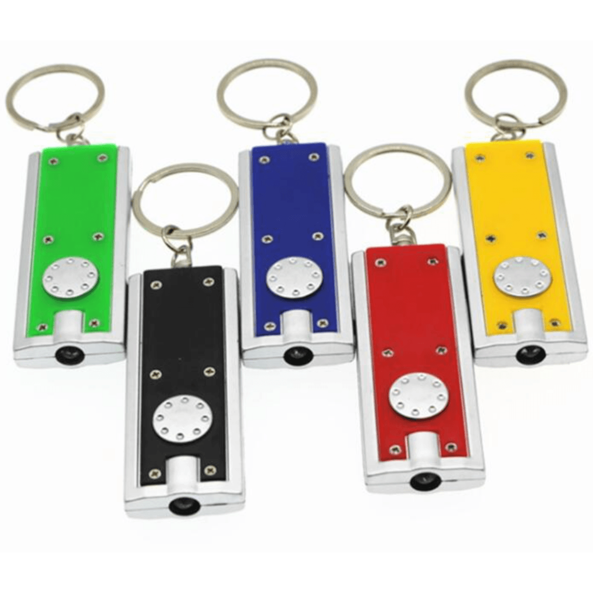 Slim Rectangular Flash Light with Swivel Key Chain