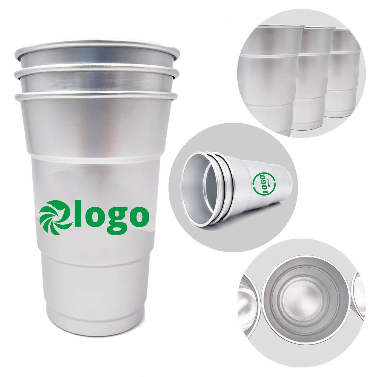 16 oz. Cold Drink Beer Mug Stadium Metal Aluminum Cup