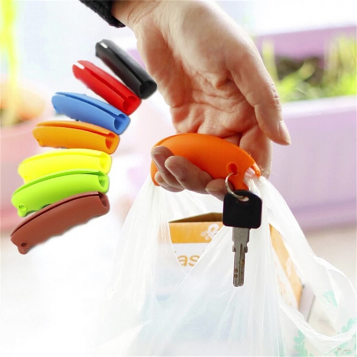 Strong Silicone Handle Carrier for Grocery Shopping Bag