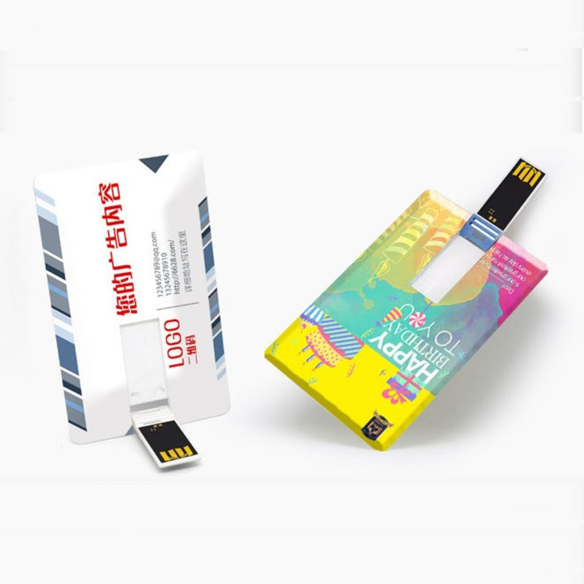 4GB Credit Card Shaped Swivel USB Flash Drive