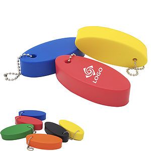 Oval PU Float Keychain
