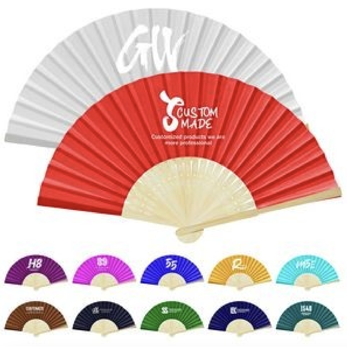 Full-color Folding Bamboo Paper Hand Fan