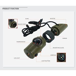 Outdoor 7 in 1 Multifunctional Whistle
