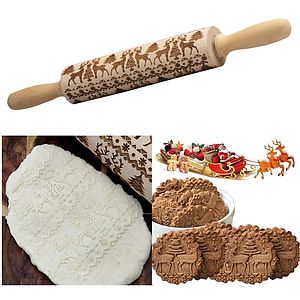 Christmas Engraved Wooden Rolling Pins