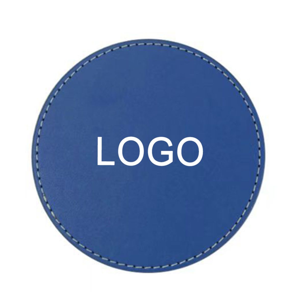 Round PU Leather Cup Coasters With Stitching