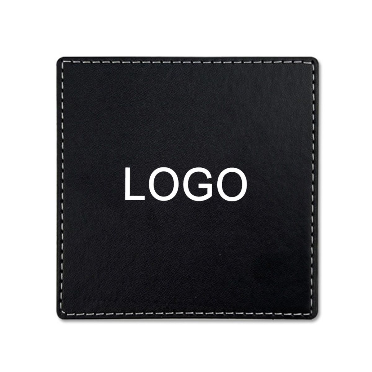 Square PU Leather Cup Coasters With Stitching