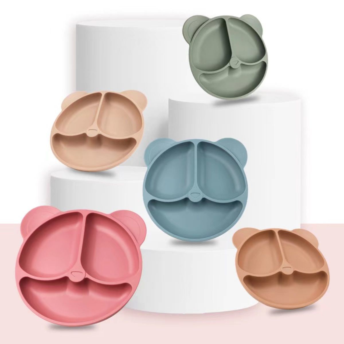 Silicone Little Bear Baby Food Plate