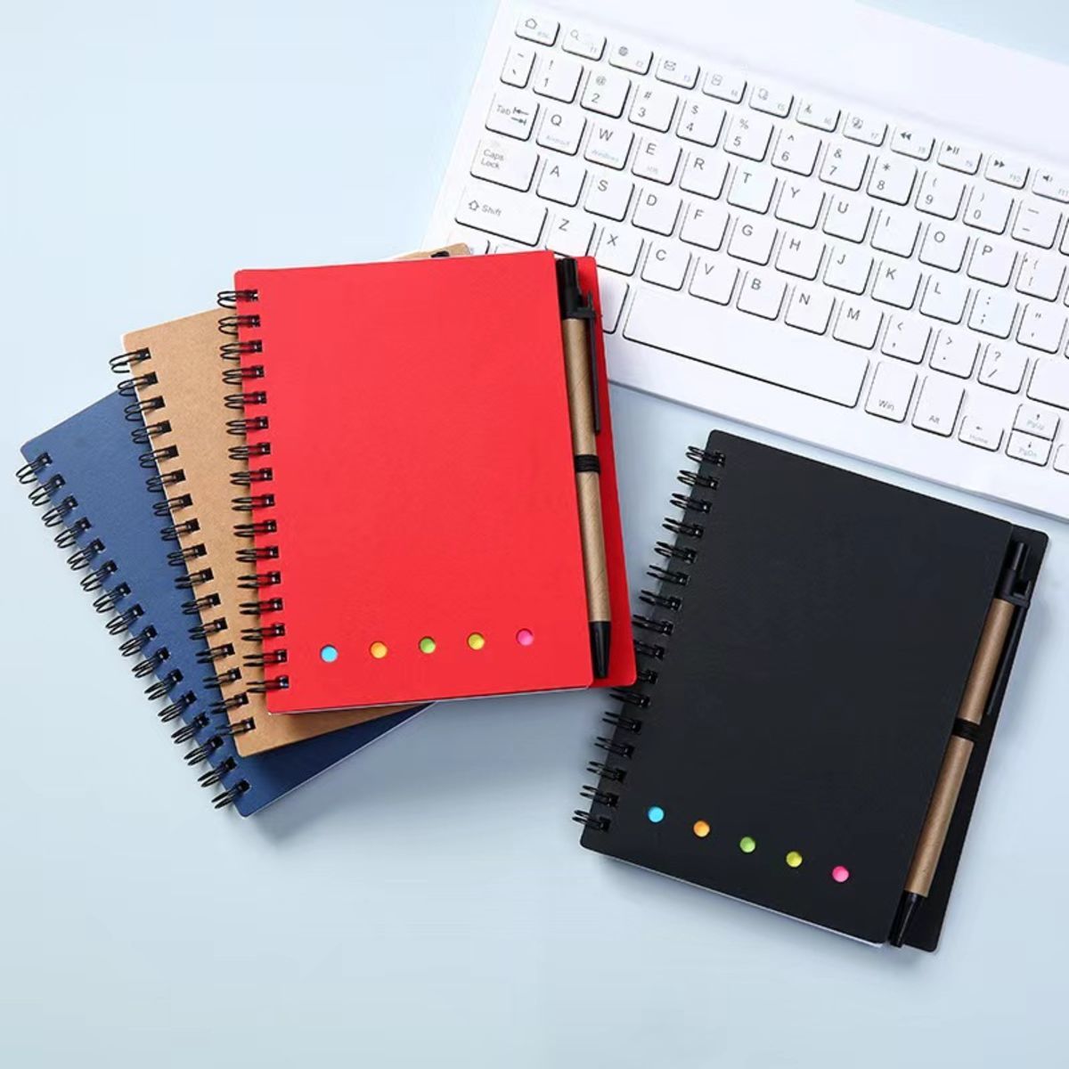 Kraft Paper Cover Notebook Note pads with pen