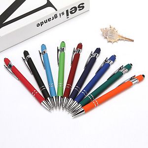 Engraved Alpha Soft Touch Pen with Stylus