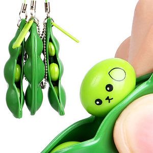 Squeeze Soybean Stress Relieving Keychain Fidget Toy