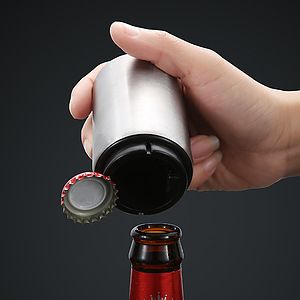 Push Down and Pop Off Magnetic Cap Catcher Bottle Opener