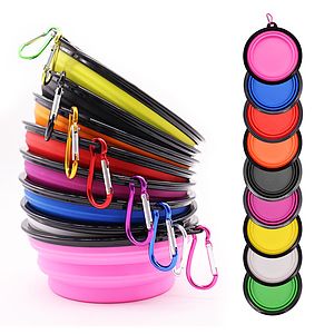 32oz Large Silicone Collapsible Pet Bowl with Carabiner Hook