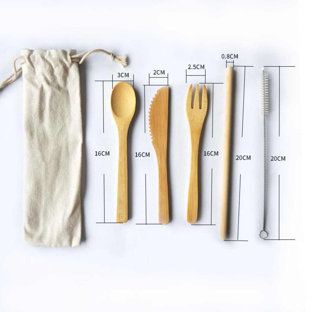 Bamboo Utensils  Travel Cutlery Set