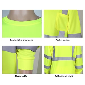 High Visibility Reflective Tape Safety T-Shirt with Pocket