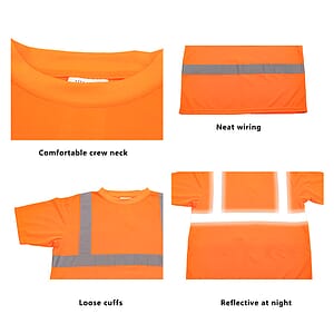 High Visibility Reflective Tape Short sleeve Safety T-Shirt