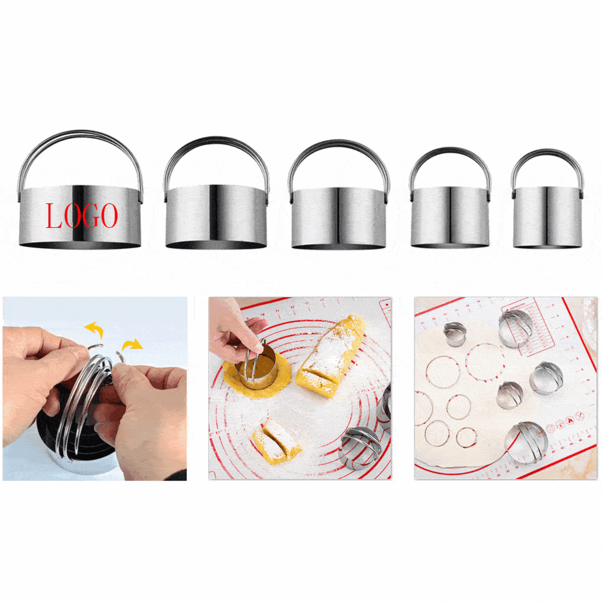 Biscuit Cutter Set (5 Pieces/Set)/Round Cookies Cutter with Handle