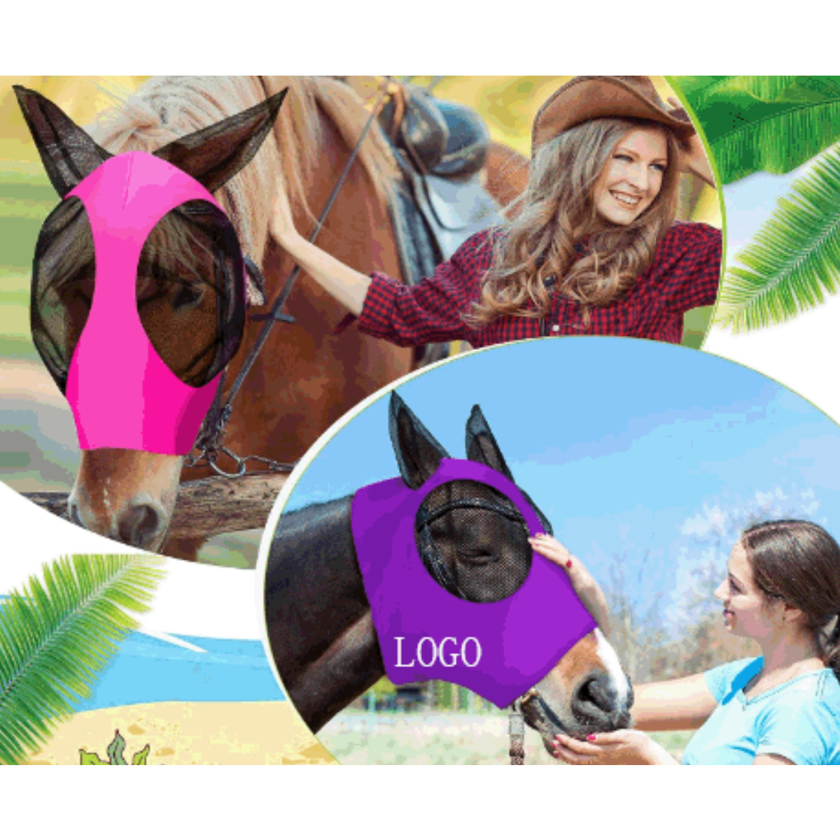 Horse Fly Mask with Ears Comfort Stretchy Mesh/Horse Mask Face Cover