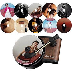 1Pcs Record Player Air Freshener Car with 5PCS Harry Music Styles Rotatable Album Covers