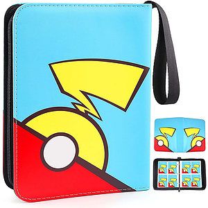 Trading Card BinderPortable Cards Collection Book with Zipper-4 Pocket