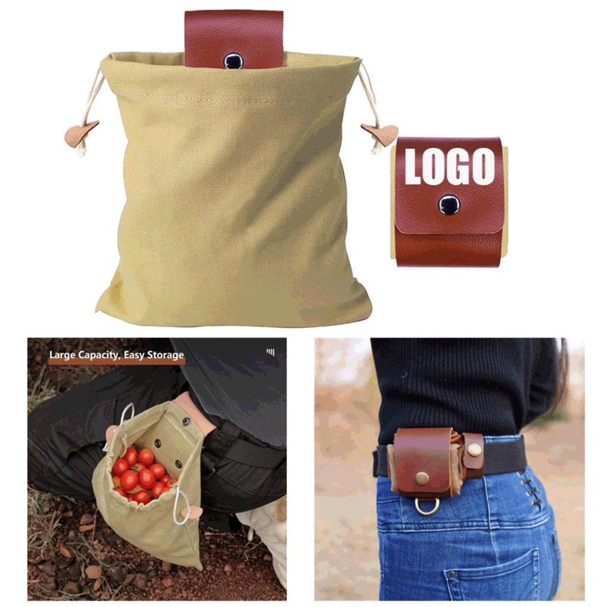Mushroom Foraging BagCollapsible Outdoor Camping Foraging Pouch Hiking Bag
