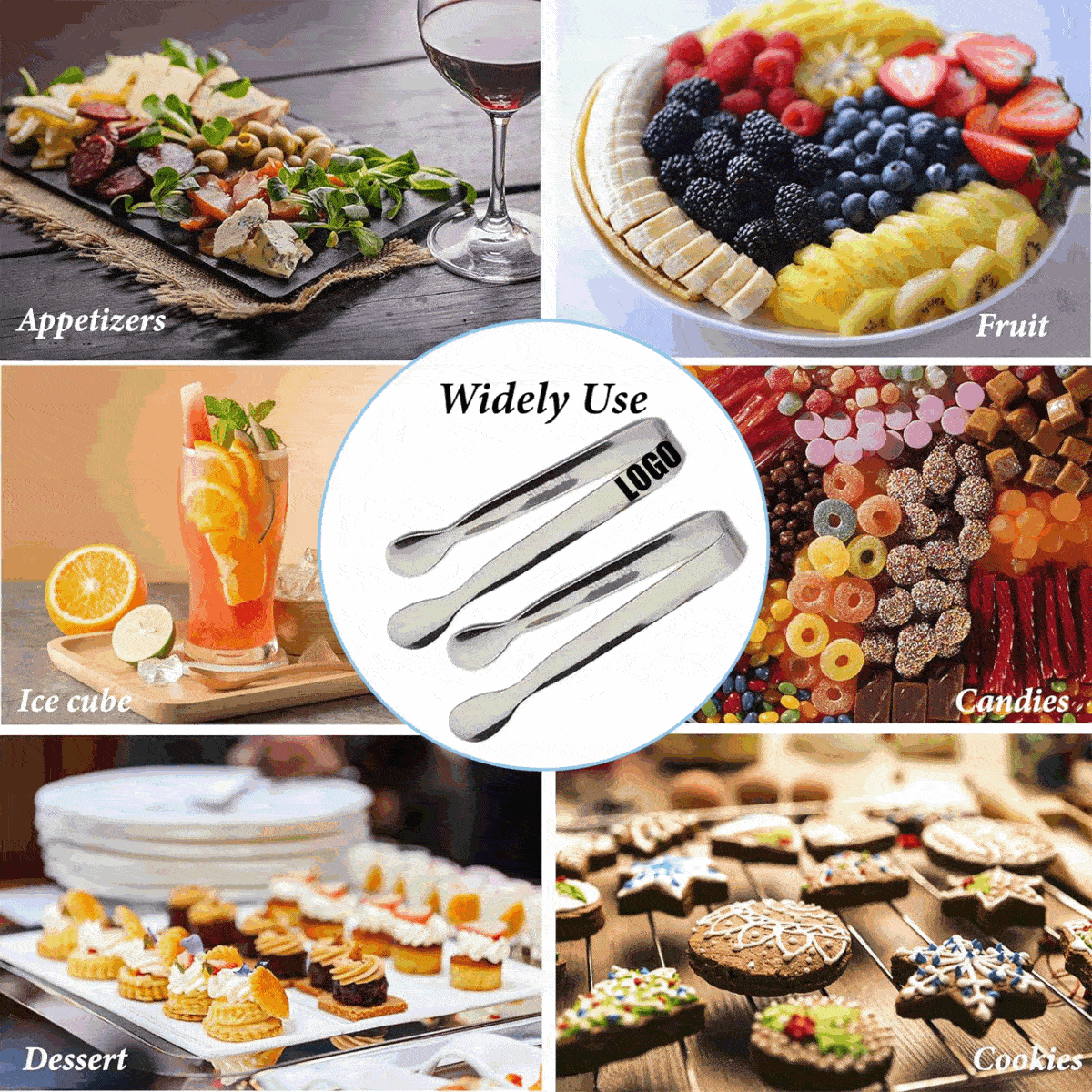 Stainless Steel Mini Serving Clips / Sugar Tongs / Ice Clips