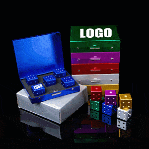 Portable Metal Dice with Case / 5Pcs Metal Dice Game Set with Metal Container