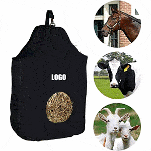 Slow Feeder Hay with Metal Snap Fastener/Hanging Hay Feeder Sack Storage Bag