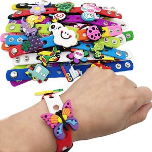 Silicone Charm Bracelets/Adjustable Rubber Bracelet with Holes for Shoe Charm