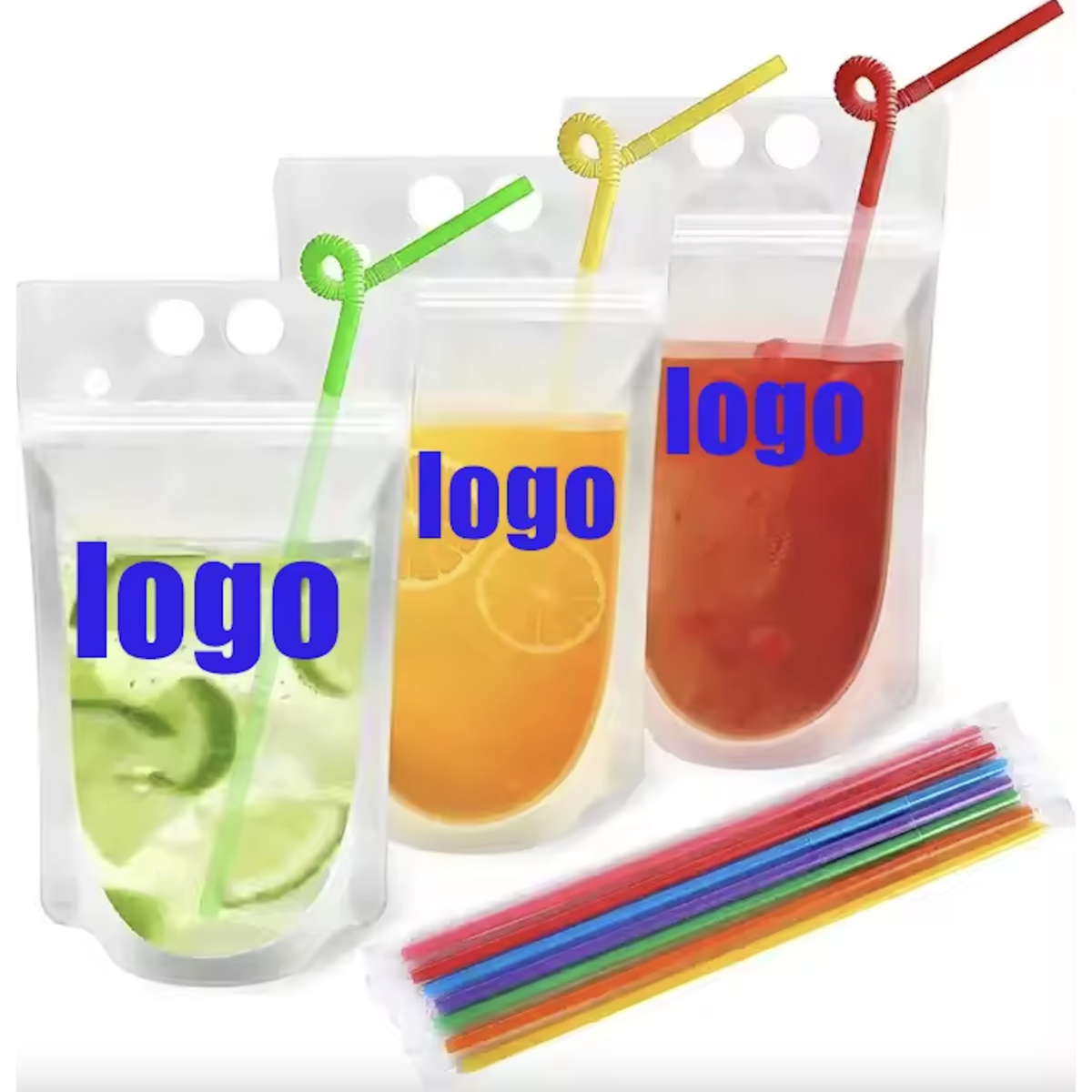 Drink Pouches with Straw Holes