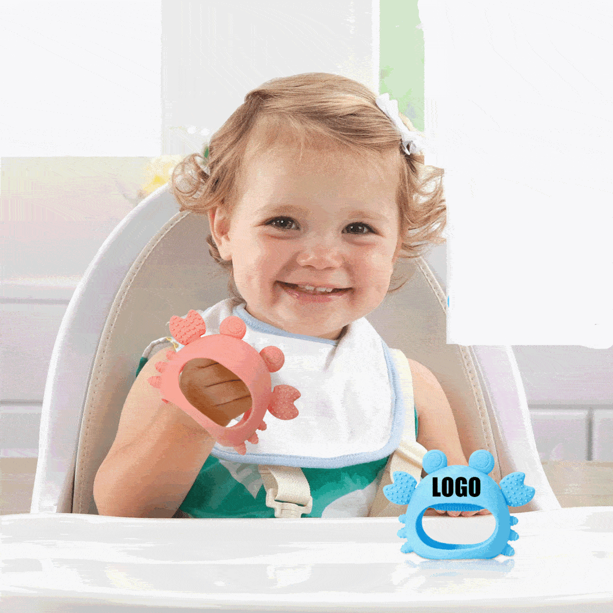 Silicone Hand Wrist Anti-Drop Baby Teether Teething Toys