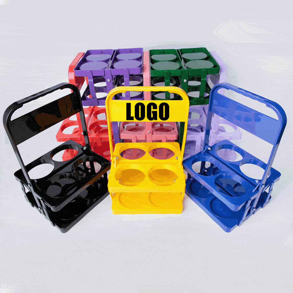 Portable Drink Carrier/Reusable Blue Beer Bottle Coffee Cup Holder