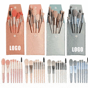 8 Set Mini Travel Makeup Brush Set / Bulk Makeup Brushes With Bag Bridesmaid Mirrors