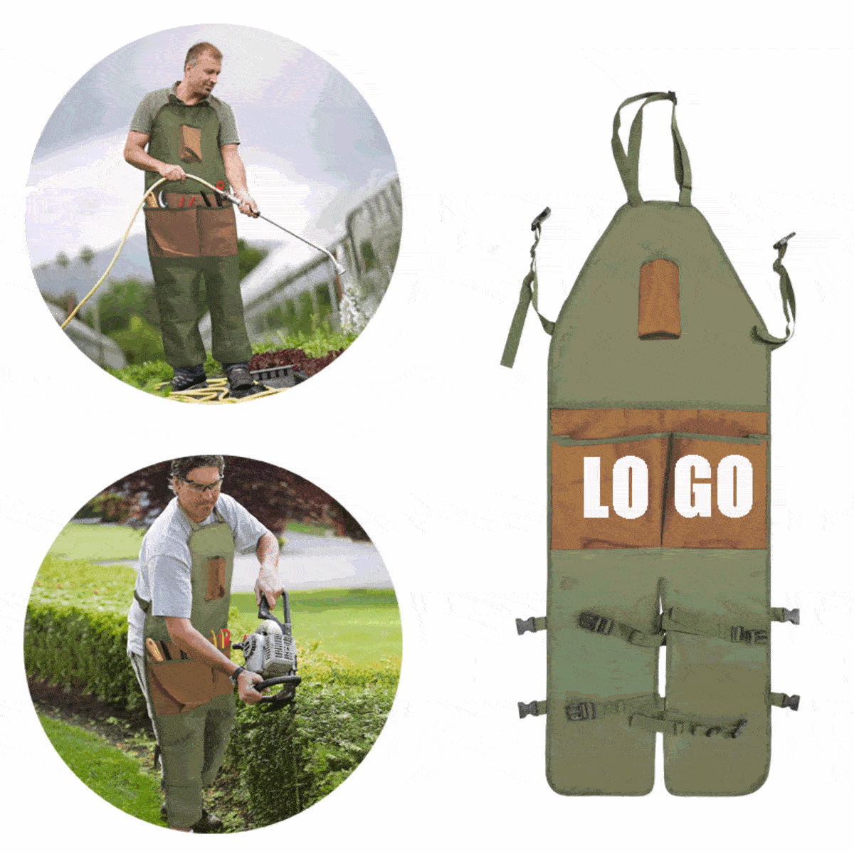 Gardening Pruning Multi-Pocket Oxford Patchwork / Extended Garden Leg Warmer Apron