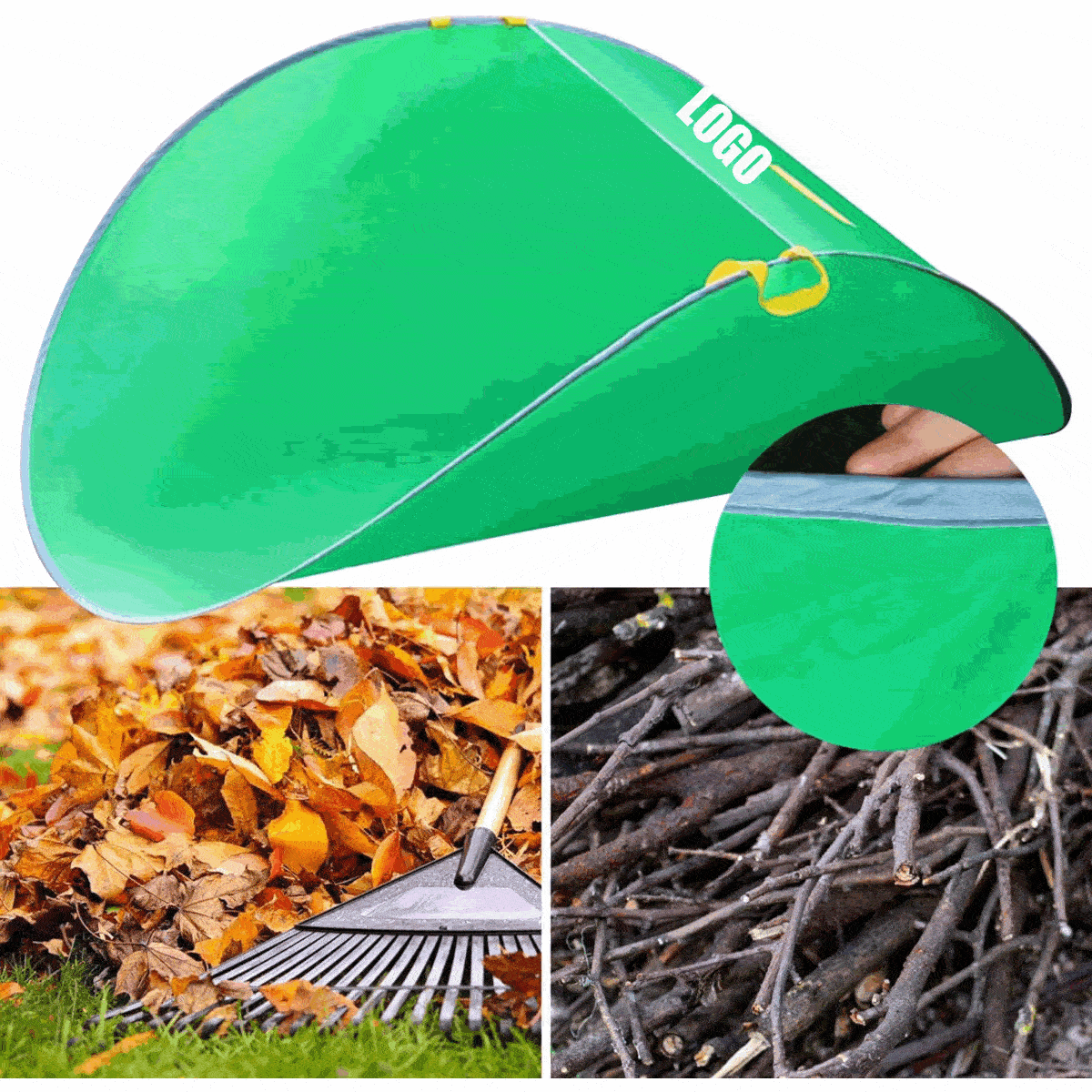 Portable Pop-Up Leaf Bags/Foldable Leaf pick-up tools /Reusable Yard Garden Bags