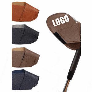 Leather Golf Iron Head Covers Set / PU Leather Golf Club Head Cover