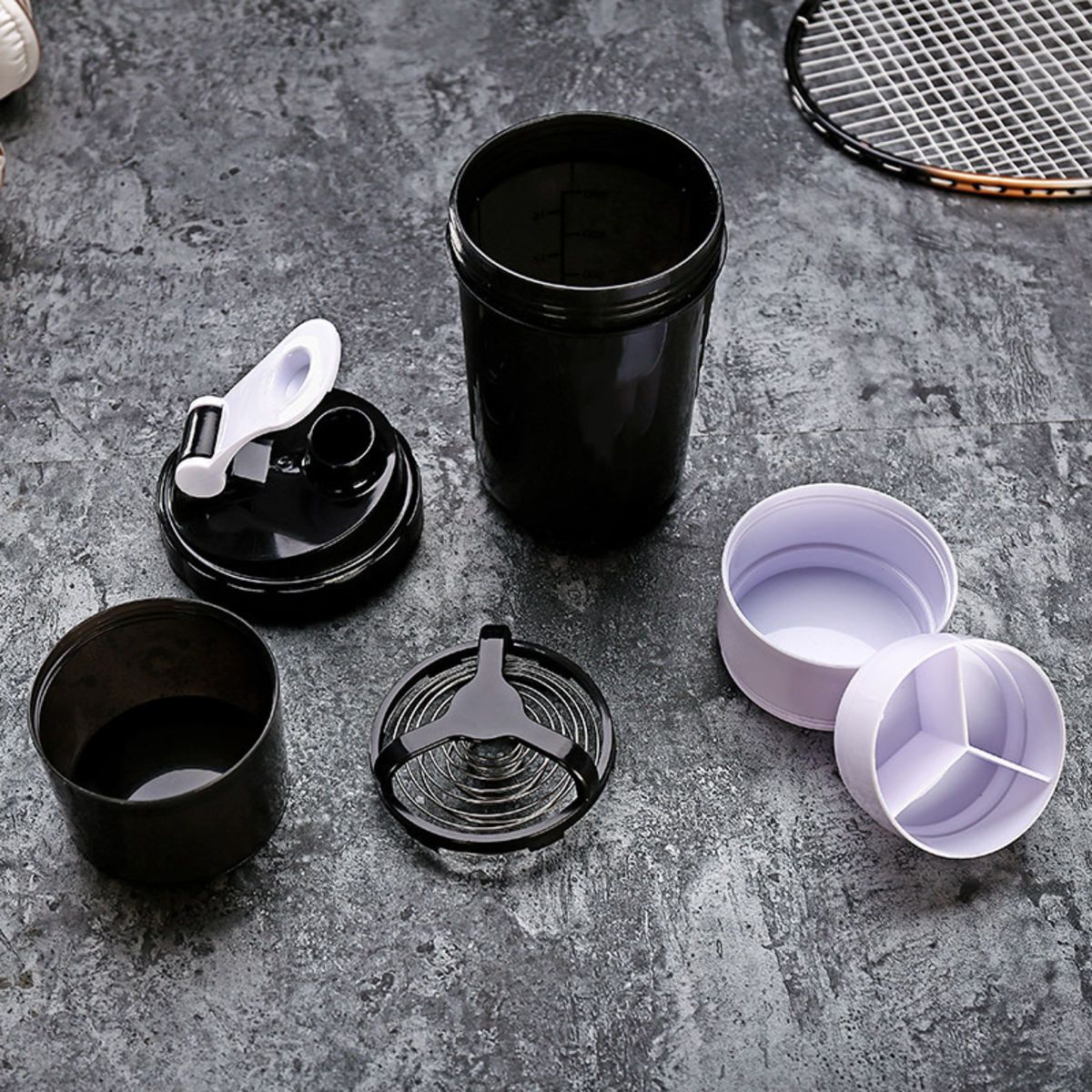 OEM Three layers creative protein powder shaker cup